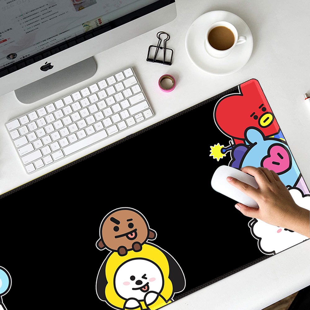 Tấm lót chuột bàn phím cỡ lớn in hình BT21 K-POP Bangtan Boys