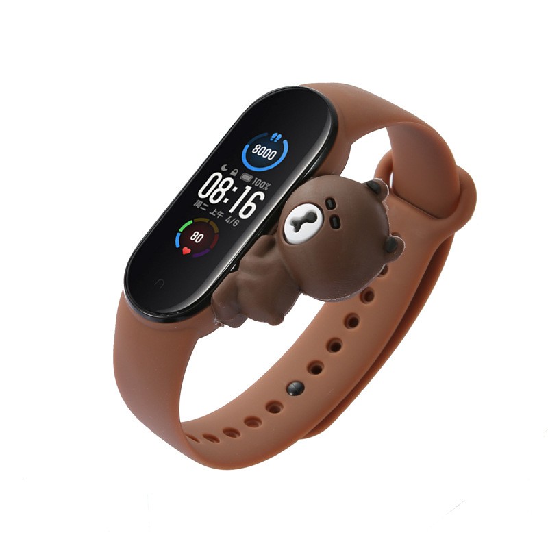 [ Nhiều Hình ] Dây miband5 ,miband 6 Dây miband 5 Cao Su Phong Cách , Cá Tính ,Hoạt Hình Ngộ Nghĩnh