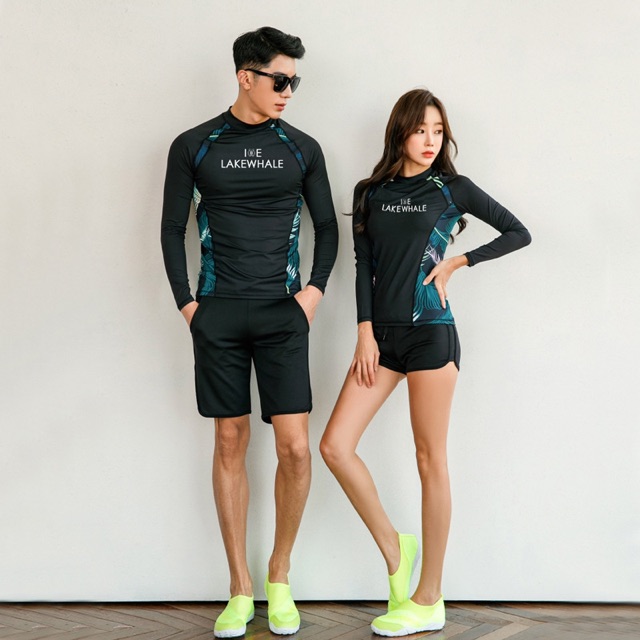 Bộ đồ bơi nam , nữ dài tay Icelake phong cách Hàn Quốc 3 chi tiết QC(có sẵn)