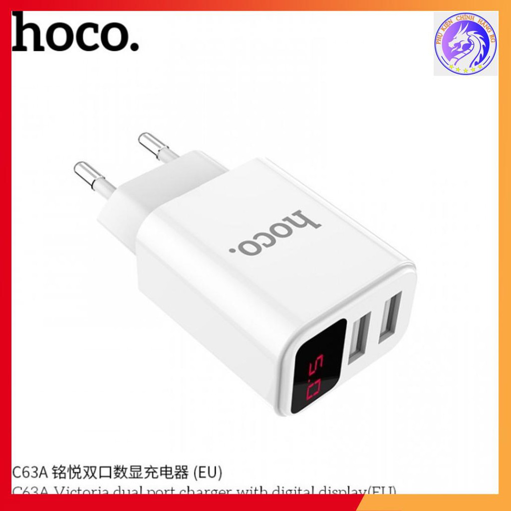 Cóc Sạc Chính Hãng 2 Cổng Hoco C62A/ Hoco C63A - Bảo Hành 12 Tháng