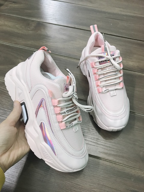 [Mã FAGREEN245 giảm 10% tối đa 30k đơn từ 99k] Giày nữ màu hồng lưới thoáng độn đế 5cm dáng hàn năng động mã a26 | BigBuy360 - bigbuy360.vn