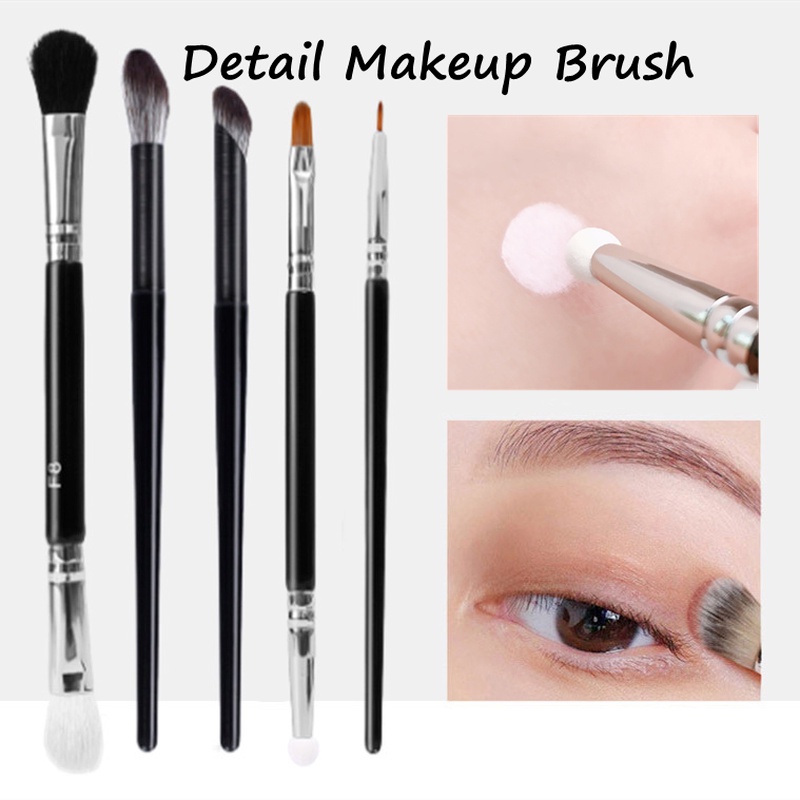 1 Cọ Trang Điểm Tay Cầm Bằng Gỗ Lông Mềm Không Bay Phấn Che Khuyết Điểm Và Kẻ Mắt Đa Năng