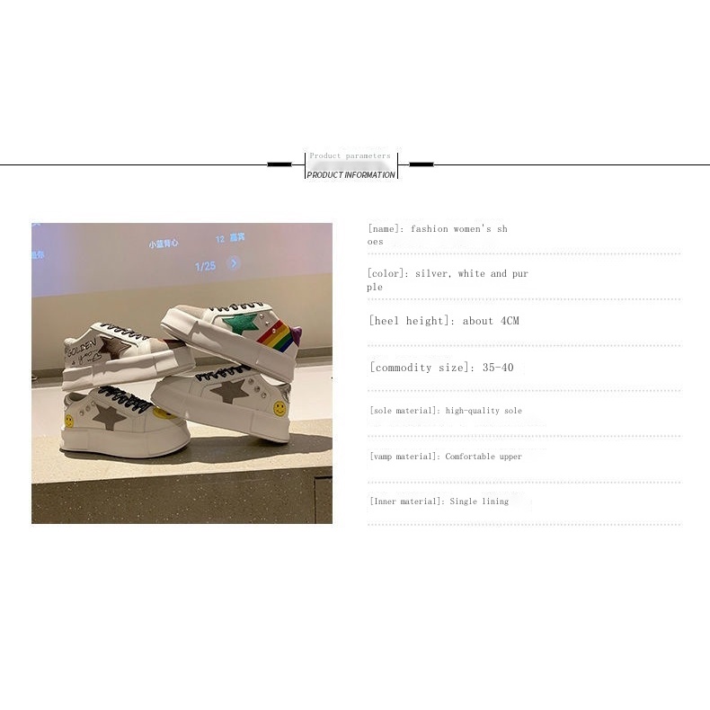 Giày Thể Thao Trắng Đế Dày Tăng Chiều Cao Thoáng Khí Mẫu Mới Năm 2021 Phong Cách Hàn Quốc Cho Nữ