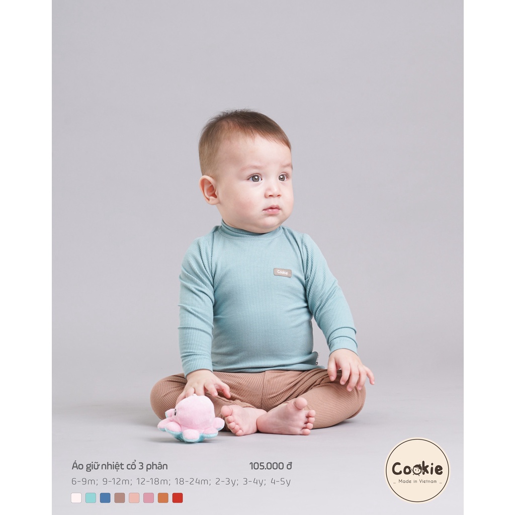 [CHÍNH HÃNG] Áo cổ lọ giữ nhiệt cổ 3cm họa tiết đáng yêu cho bé Cookie