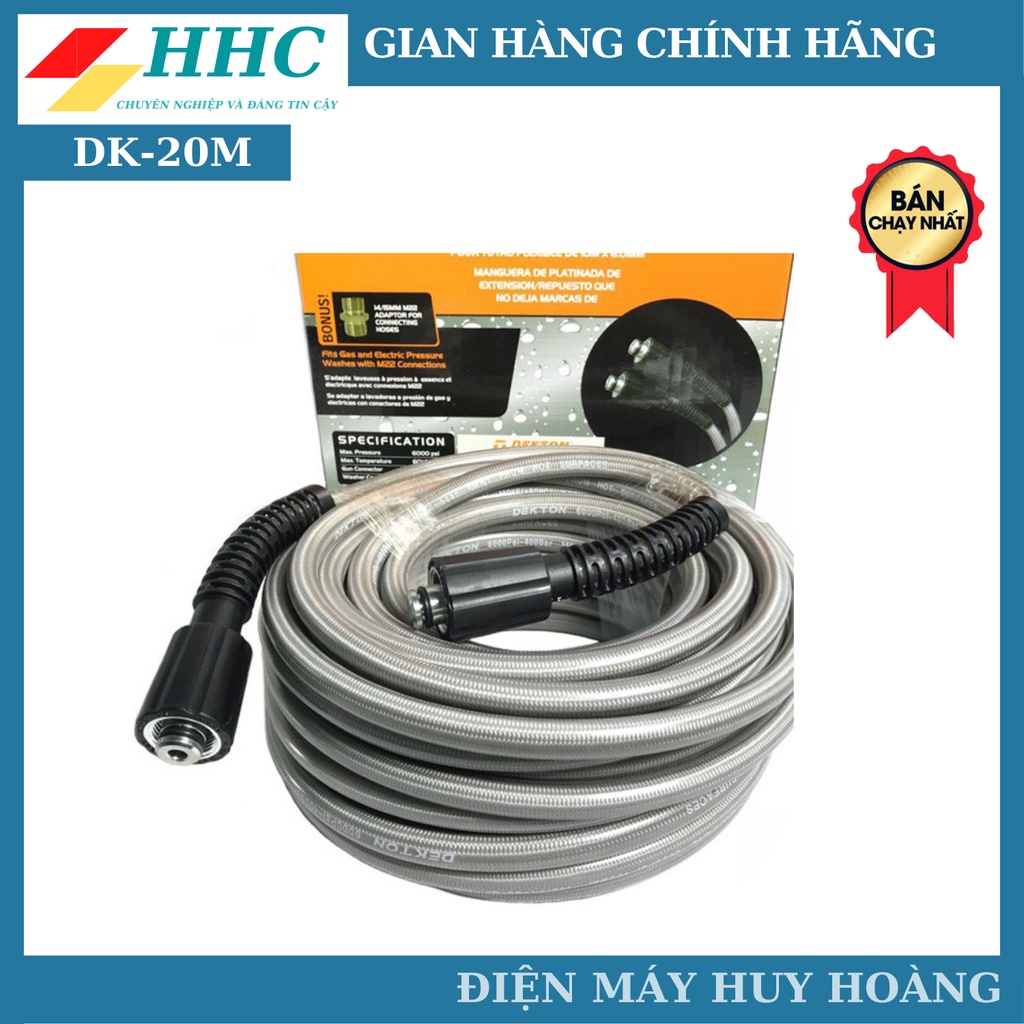 Dây xịt rửa xe, dây xịt cao cấp bọc dù DEKTON 15m và 20m