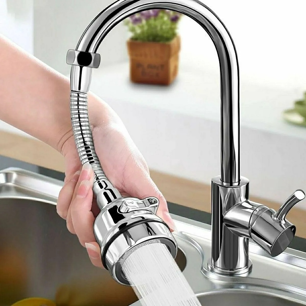 Đầu vòi nước xoay 360 độ hai chế độ chảy bằng thép không gỉ chống văng nước thông dụng cho nhà bếp nhà tắm