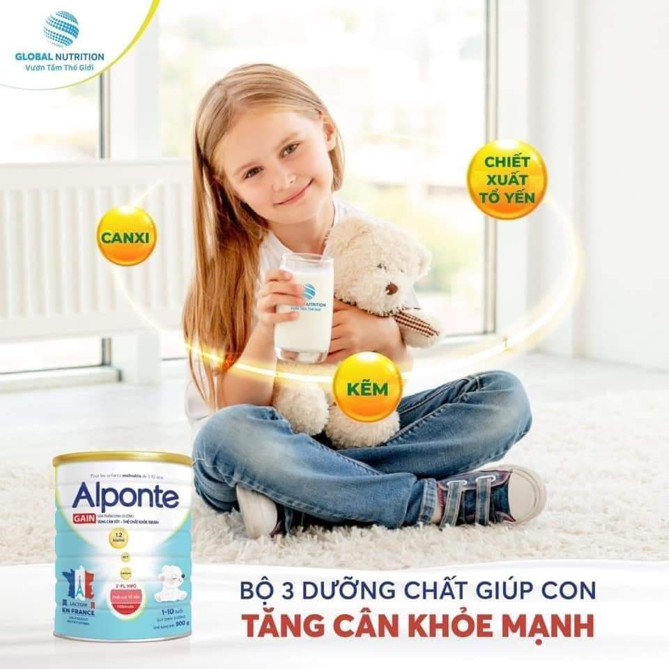 Sữa bột Alponte Gain 800g tăng cân tốt, thể chất khỏe mạnh
