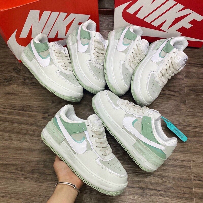 [Mã SKAMA06 giảm 8% tối đa 50K đơn 250K] Giày air force 1, af1 shadow xanh ngọc, xanh mint, xanh cốm full box