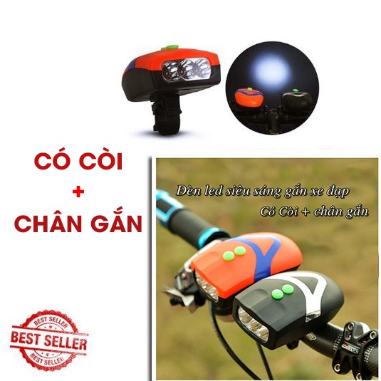 Đèn LED kiêm còi báo Xe đạp FY-037 CHỐNG NƯỚC CAO CẤP