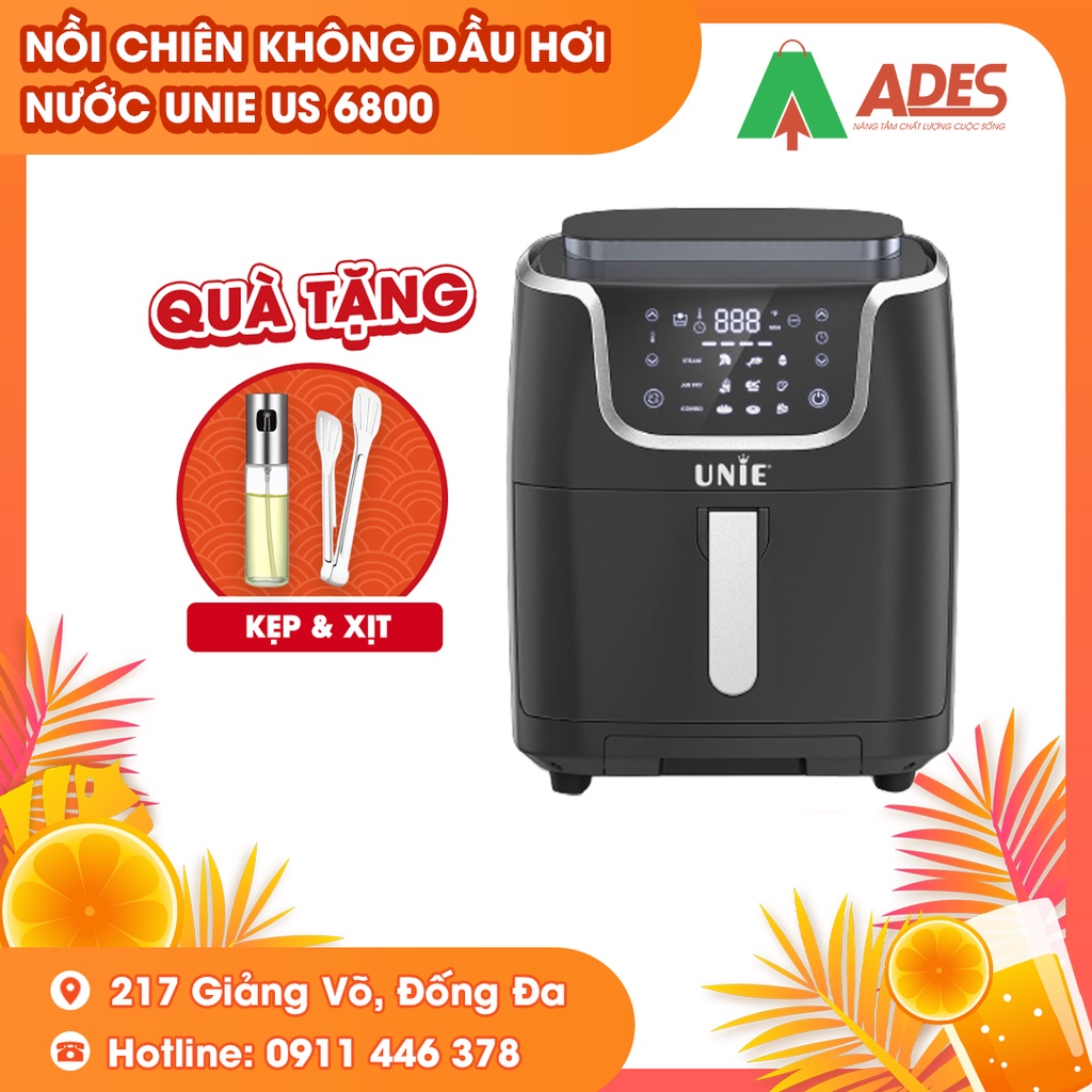 Nồi chiên không dầu hơi nước UNIE US 6800 | 9 chế độ cài sẵn | Hàng chính hãng | Bảo hành 12 tháng