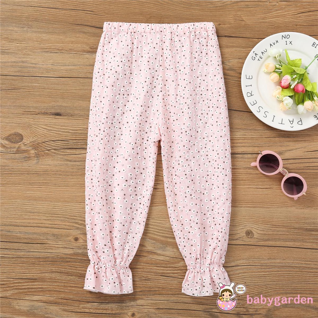 Quần Dài In Hoa Cho Bé Gái