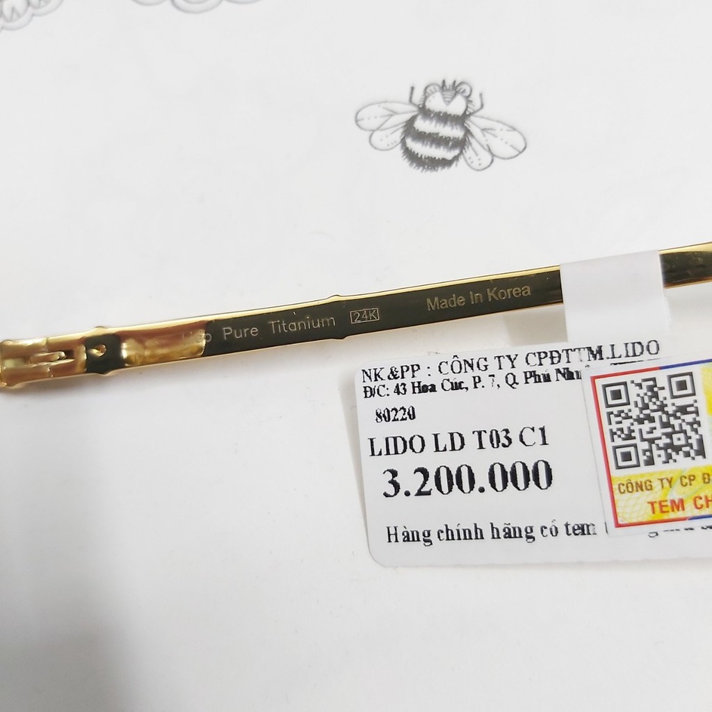 Gọng kính LIDO titanium mạ vàng 24K