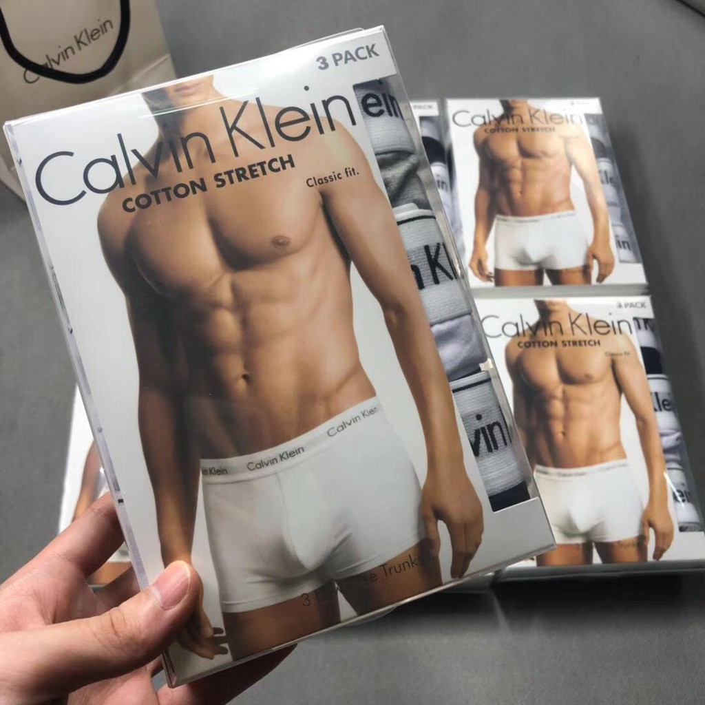 Thời Gian Giới Hạn!! Bộ 3 Quần Lót Boxer Calvin Klein Mềm Mại Thoáng Khí Cao Cấp Cho Nam