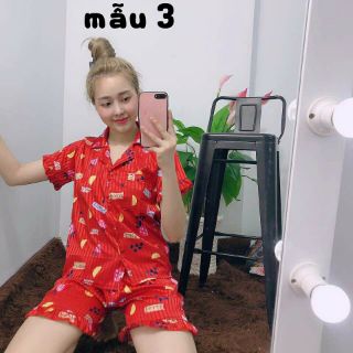 Bộ Lụa Gấm quần đùi có túi quần