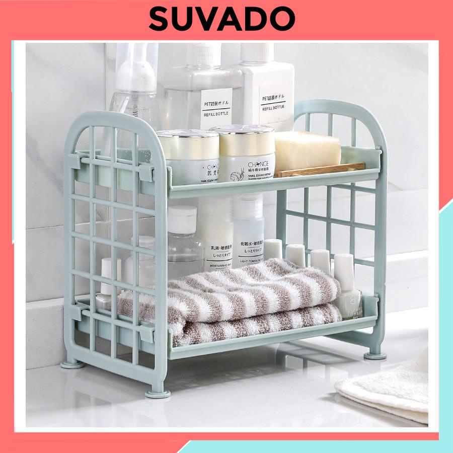 Kệ đựng đồ Mini 2 Tầng Để Bàn, Để Đồ Dùng Học Tập,  Mỹ Phẩm , Đồ Trang Điểm, gia vị, đồ dùng văn phòng E050 SUVADO