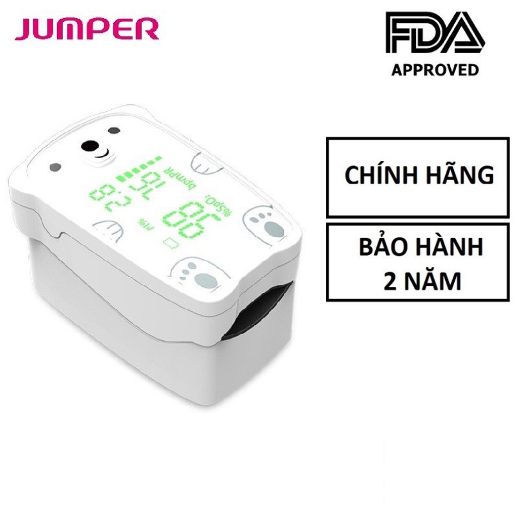 [FDA Hoa Kỳ + Xuất USA] Máy đo nồng độ oxy trong máu Jumper JPD-500H | Dùng Cho Người Lớn Và Trẻ Em - Bảo Hành 24 Tháng