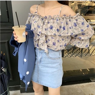 Áo trễ vai hoa [ order ]