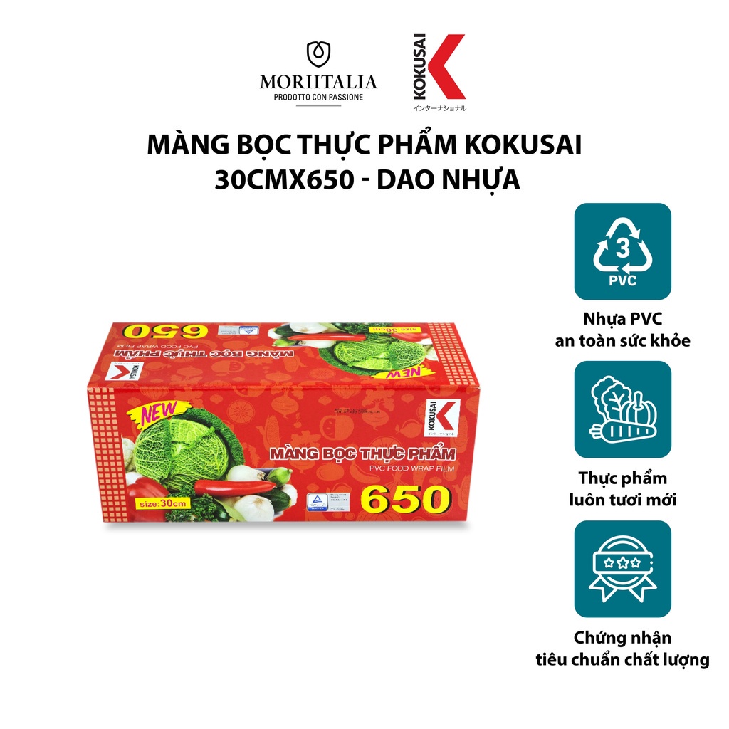 Màng bọc thực phẩm Kokusai có dao nhựa Moriitalia MBTP00004534