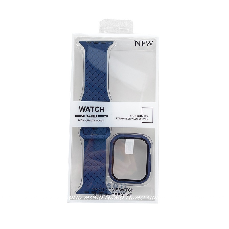 Bộ Ốp Bảo Vệ 2 Trong 1 Bằng Cao Su Silicon Cho iWatch Series 7 6 5 4 3 2 1 SE 41mm 45mm 44mm 40mm