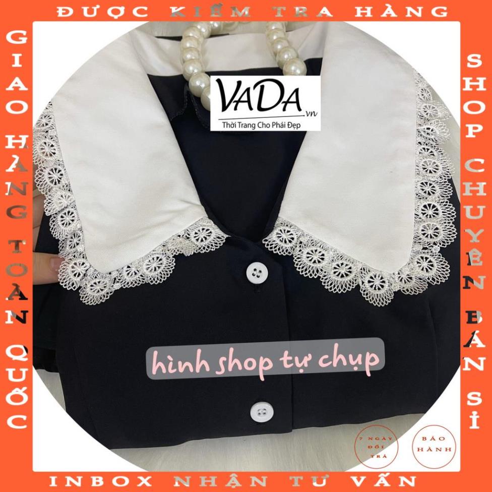 Đầm xòe nhẹ phối cổ ren hoa nổi bèo lai siêu dễ thương - Thời Trang VADA (Đ63) luongphon