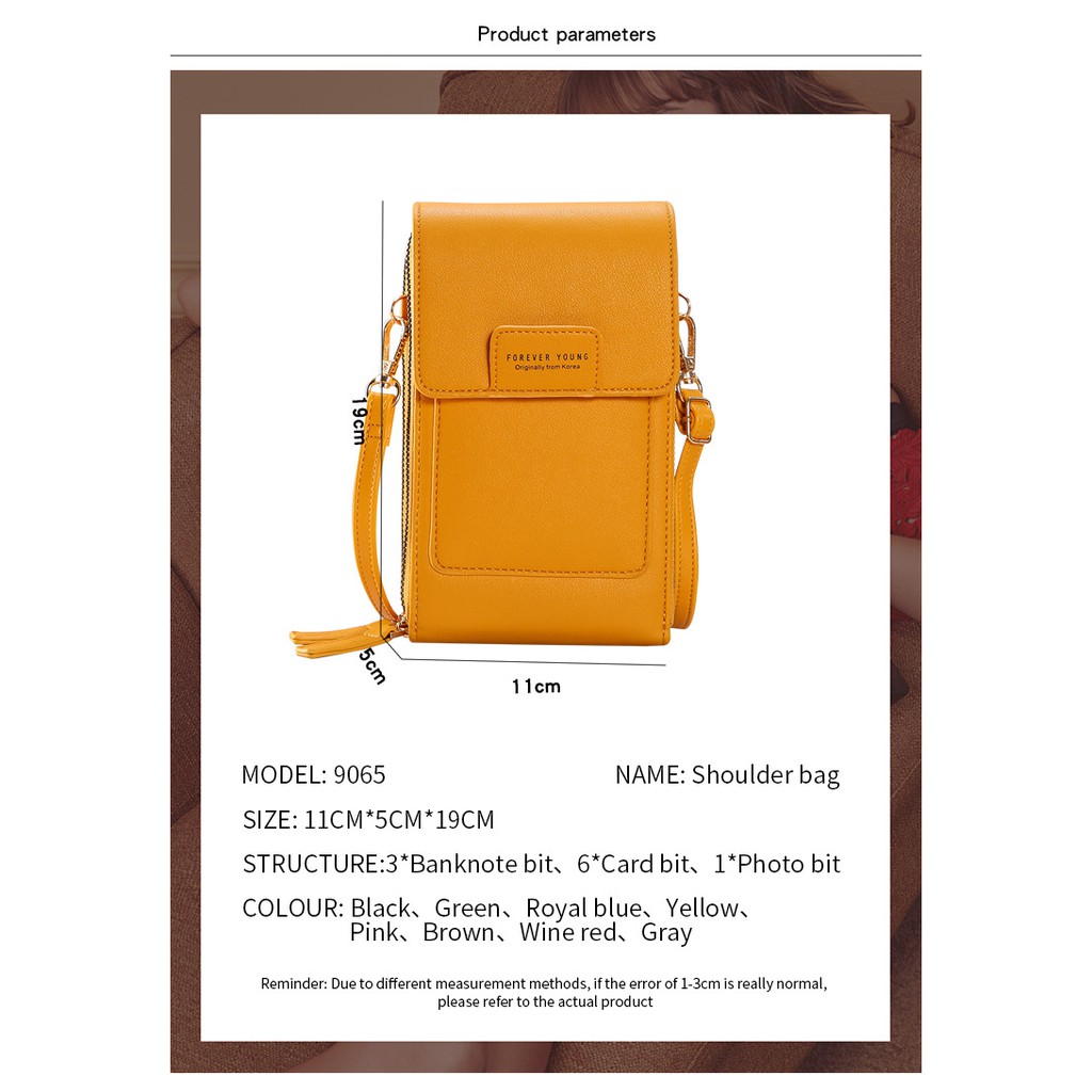 Ví nữ đựng điện thoại hai khóa kéo  thời trang BAG U DF195