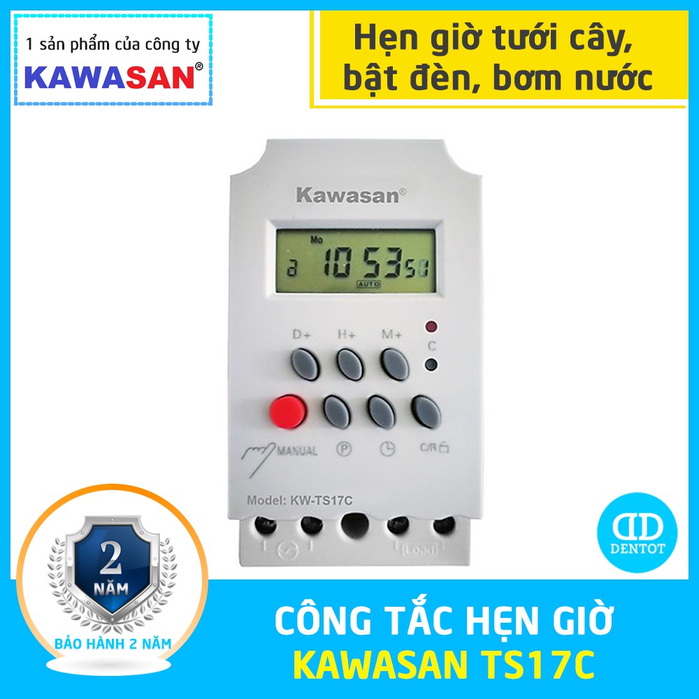 Công tắc hẹn giờ tưới cây, đèn sân vườn, bơm nước Kawasan TS17C