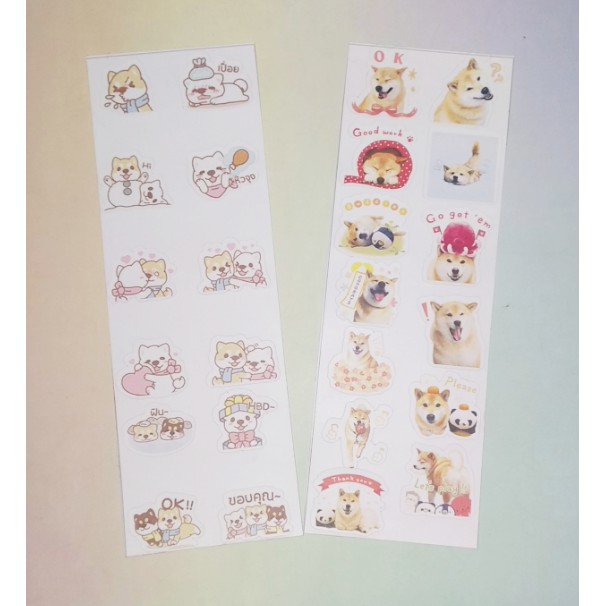 sticker chó shiba cún xinh SI9 sticker cute sticker dễ thương 1 tờ 7*19,5cm bullet journal