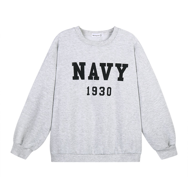 Porozi  Áo sweater cổ tròn tay dài dáng rộng phong cách thời trang hàn quốc cho nữ