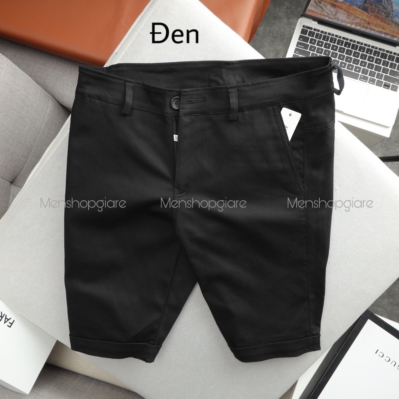 màu mới quần short kaki nam co giãn ngang gối