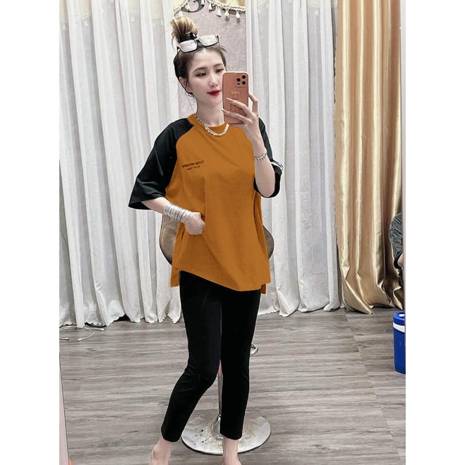 Set Bộ Cotton Dài Áo Logo Thêu Nhỏ Xinh- Y Hình