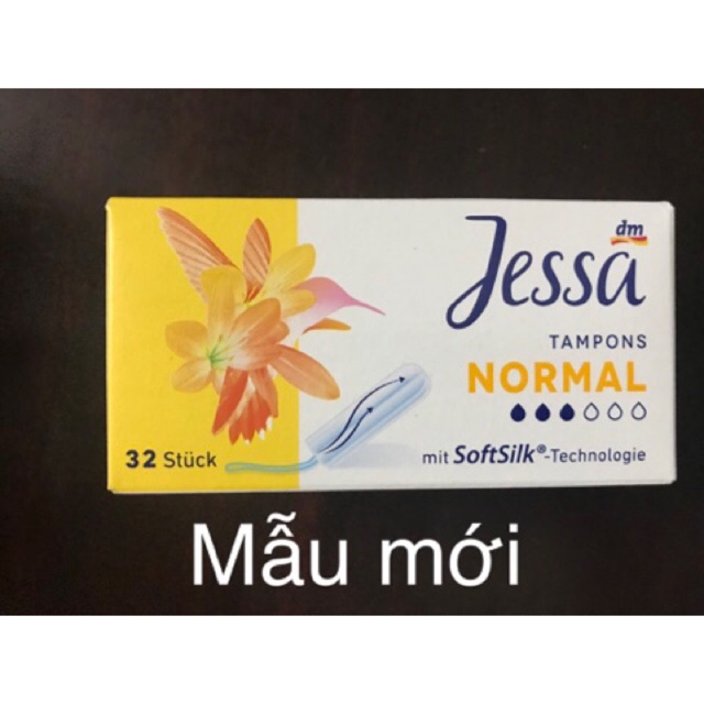 Tampon - Băng vệ sinh dạng nút tampons Jessa normal 3 giọt 32 chiếc - Đức