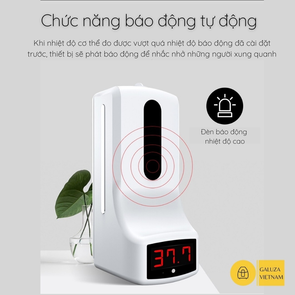 Nhiệt kế hồng ngoại kết hợp máy rửa tay khử khuẩn treo tường K9 Pro, máy tích hợp đo nhiệt độ và khử trùng lòng bàn tay