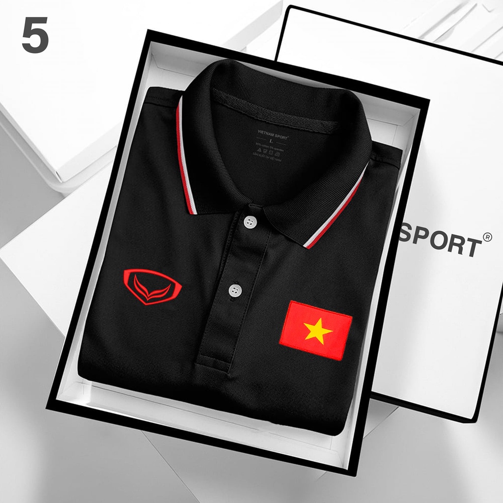 | LOGO THÊU | Áo thun Polo Tuyển Việt Nam Cao Cấp - Polo có cổ Thêu Logo Đội Tuyển Việt Nam, phong cách, tự hào dân tộc