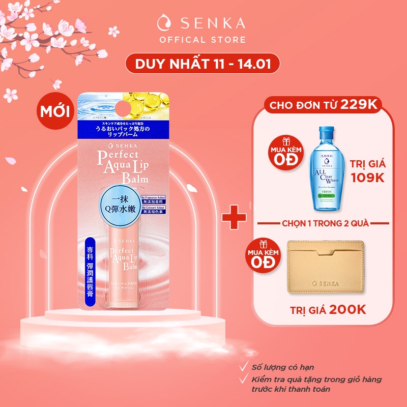 Son dưỡng môi cấp ẩm Senka Perfect Aqua Lip Balm 4.5g