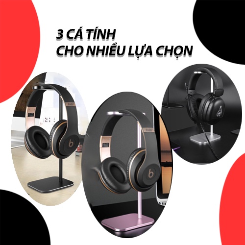 Headphone stand cao cấp GTN03 đệm silicon chống xước hợp kim nhôm sơn tĩnh điện 250mm ,giá treo tai nghe hợp kim cao cấp