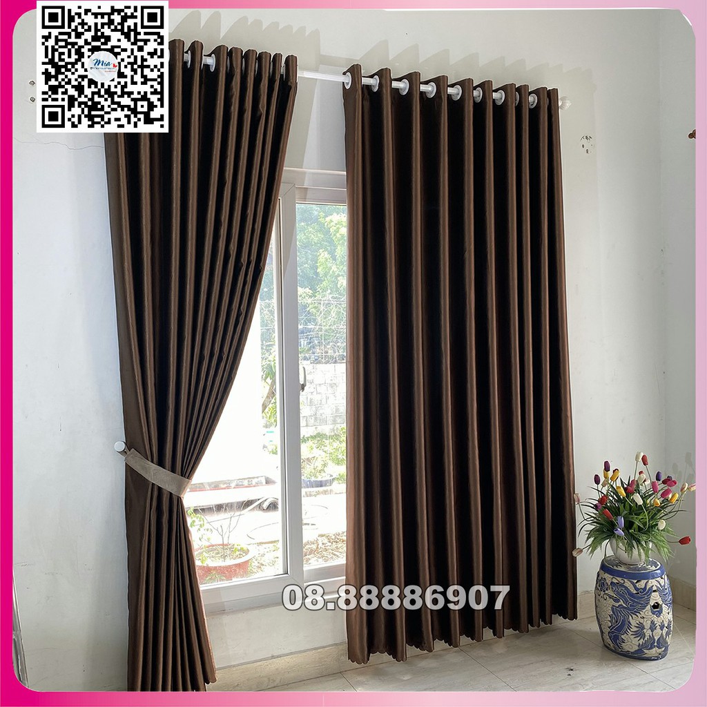 Rèm cửa màu nâu socola chống nắng, kích thước tùy chọn Mia curtain