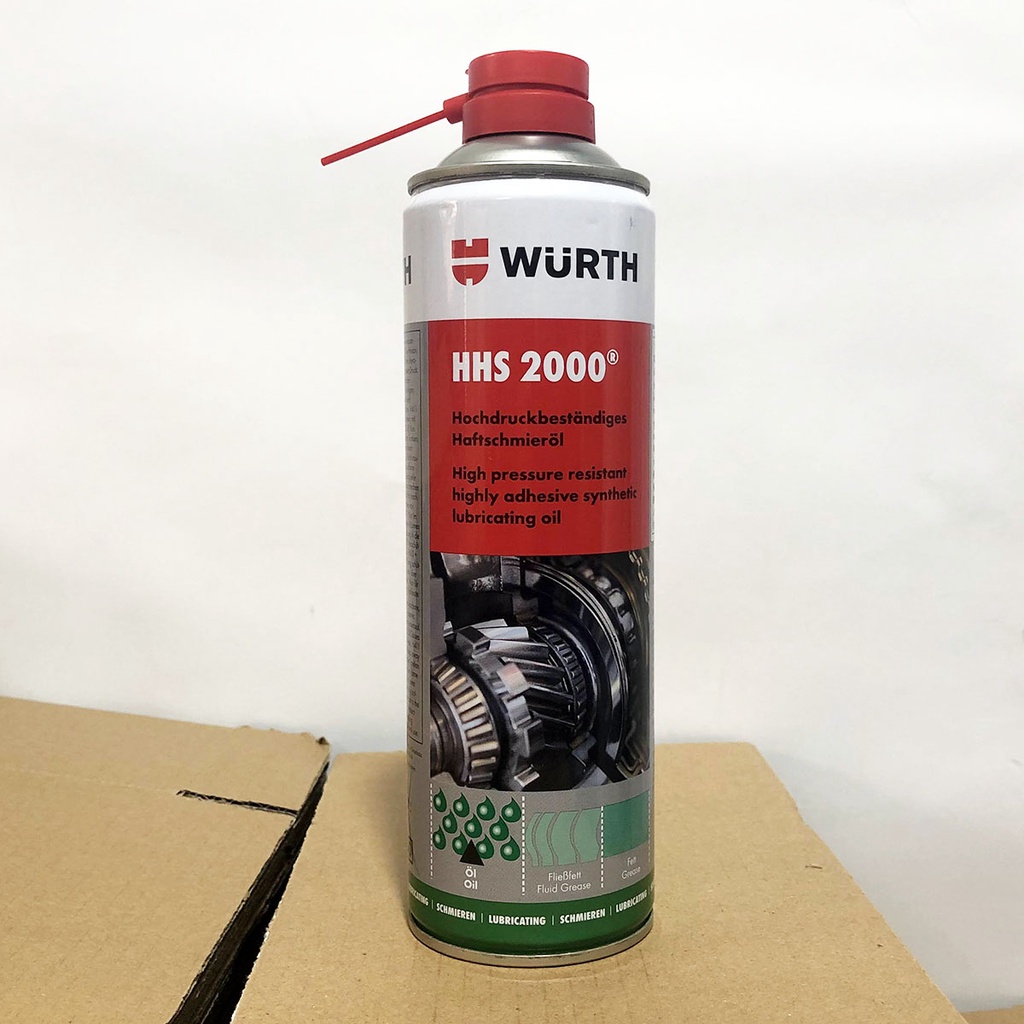 Mỡ bò HHS 2000 Wurth bôi trơn đa dụng, chịu nhiệt, chịu áp lực cao - chai xịt 500ml
