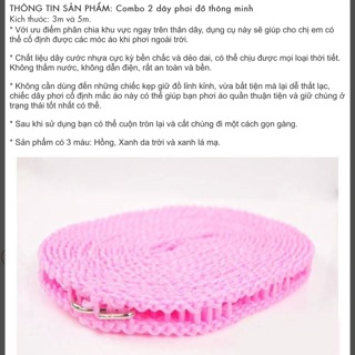 Combo 2 cuộn dây phơi đồ thông minh