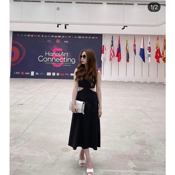 Váy cut out hở eo dáng dài