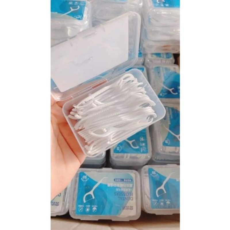 Hộp 50 chiếc tăm chỉ nha khoa vệ sinh răng tiện ích