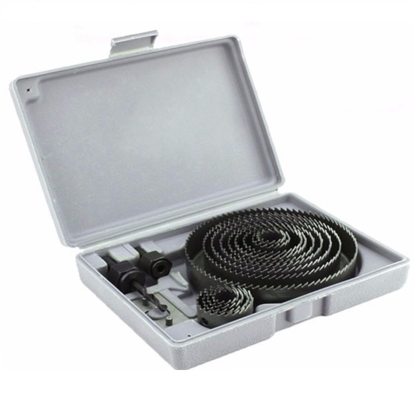 Bộ mũi khoét thạch cao, gỗ, ĐK 19- 127mm, 16 chi tiết: Siêu sắc, bền bỉ, chính xác (đen)