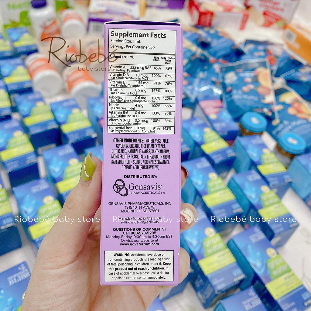 Vitamin tổng hợp Novaferrum bổ sung Sắt & D3 loại 50ml cho bé từ 0-4 tuổi