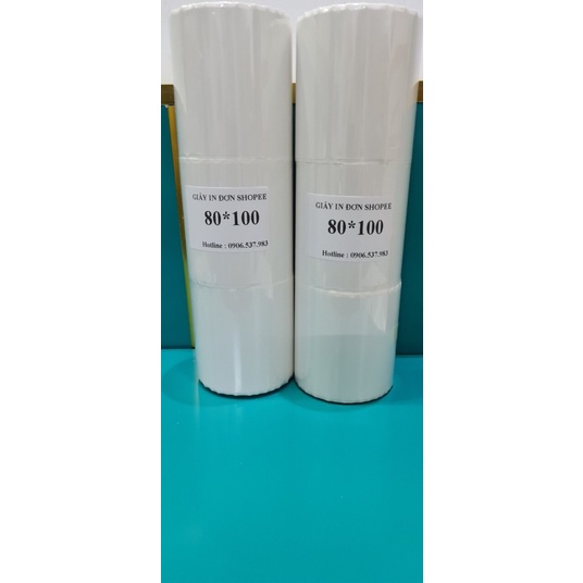 Giấy In Nhiệt Khổ A7 80x100mm Dạng Cuộn27m Có Sẵn Lớp Dán-in mã vận đơn ,in đơn trang TMĐT