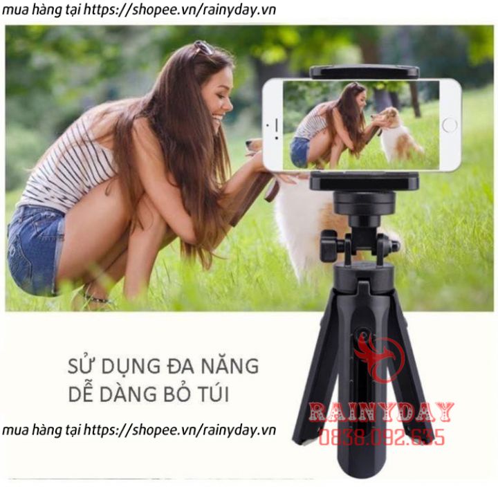 Chân đỡ điện thoại, tripod mini để kẹp điện thoại máy ảnh 3 chân livestream quay phim video chụp ảnh