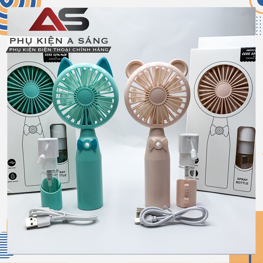 [ Có Video ] Quạt Phun Sương Cầm Tay Nhỏ Gọn Portable usb Fan KD 137 KD138 [ Full box + cáp sạc ] | BigBuy360 - bigbuy360.vn