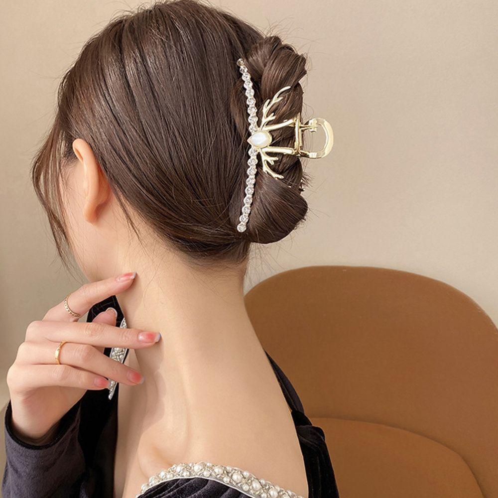 LAY Kẹp Tóc Kim Loại Hình Sừng Hươu