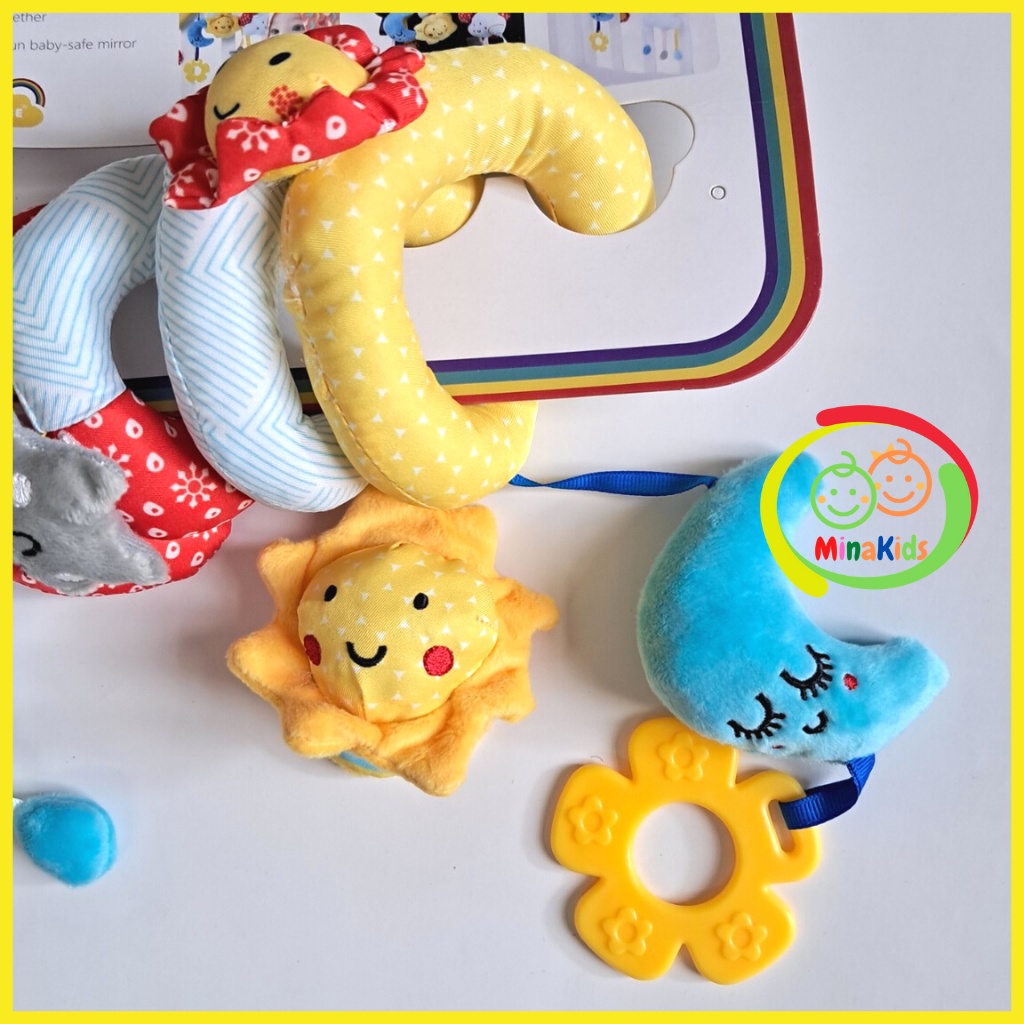 Đồ Chơi Treo Cũi Nôi Treo Xe Đẩy Có Xúc Xắc Lục Lạc Gặm Nướu Bóp Kêu Chút Chít JJOVCE TN20