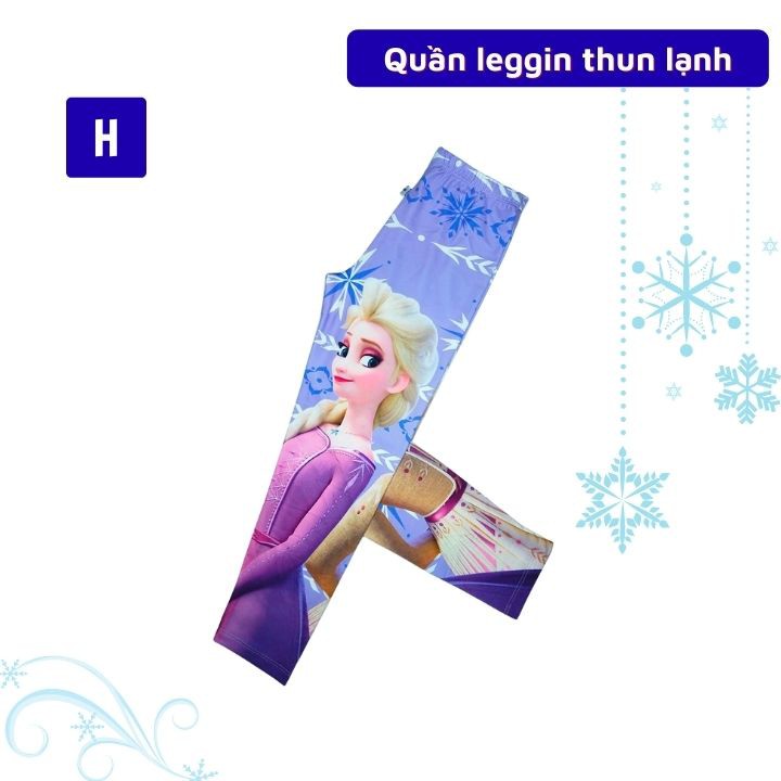 Quần leggin bé gái đẹp hình Elsa từ 23-45kg - quần legging -thun lạnh - Tomchuakids