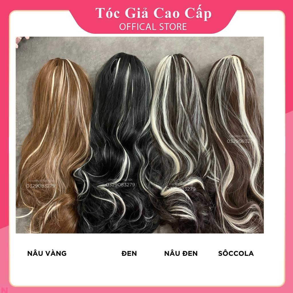 Tóc giả ngoặm phối line bạch kim ❤️FREESHIP❤️ mã n50