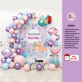 Set Bóng trang trí sinh nhật chủ đề nàng tiên cá
